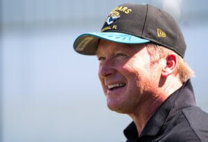 Jon Gruden looks and stares.