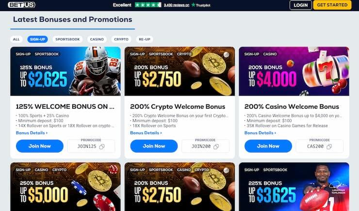 An image of BetUS New York sportsbook promos