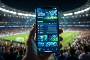 World Cup 2026 betting promotions interface with stadium atmosphere and global sports betting design