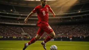 Norway striker in action during FIFA World Cup 2026 knockout match at AT&T Stadium
