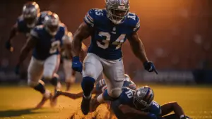 Giants RB Cam Skattebo powering through defenders in explosive running style