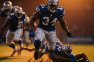 Giants RB Cam Skattebo powering through defenders in explosive running style