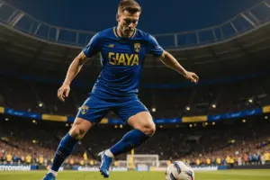 Bosnia striker in action shooting during World Cup 2026 match at BMO Field