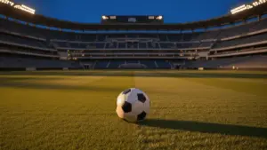 Gillette Stadium soccer pitch at golden hour before England vs Ghana World Cup match