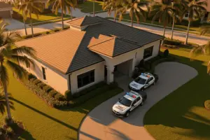 Police cars outside Florida home during investigation involving Jets quarterback