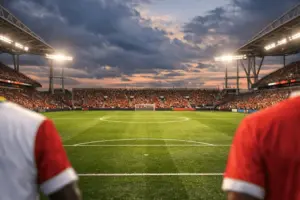 Ghana vs Panama World Cup 2026 match at BMO Field Toronto with team jerseys and illuminated stadium