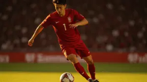 Lee Kang-in dribbling for South Korea during 2026 World Cup match action