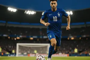 Kylian Mbappe in action for France at World Cup 2026 match