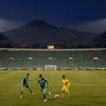 Estadio Azteca packed with fans during Mexico vs Ecuador World Cup 2026 knockout match at night