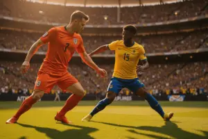 Netherlands vs Sweden World Cup 2026 soccer match at stadium with players in action