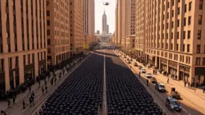 Massive NYPD deployment with thousands of officers lining Broadway's Canyon of Heroes for Knicks parade