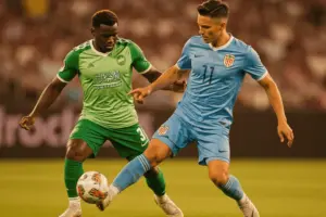 Saudi Arabia vs Uruguay World Cup 2026 match action with players competing for the ball