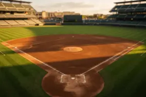 Yankee Stadium shortstop position view highlighting Anthony Volpe defensive zone and infield competition