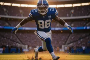 Giants edge rusher exploding off the line during pass rush at MetLife Stadium