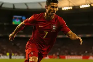 Cristiano Ronaldo in action for Portugal at World Cup 2026 knockout match
